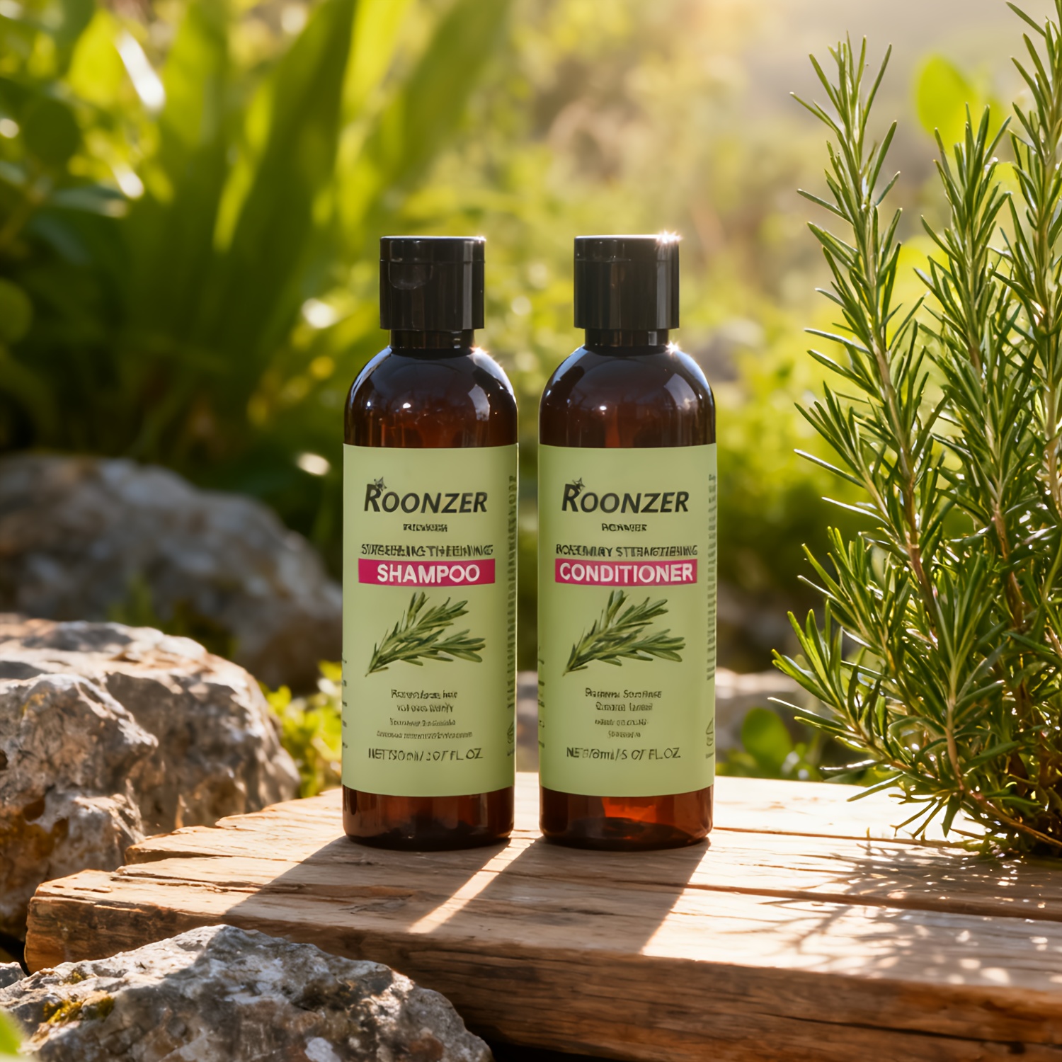 Image of 2 Rosemary Conditioners For Hair Moisturizing - Gentle Hair Care And Relaxing 150ml X 2 Bottles Travel Size Contains Acid, Rosemary, Olive Oil, Citric Acid And Other Plant Ingredients