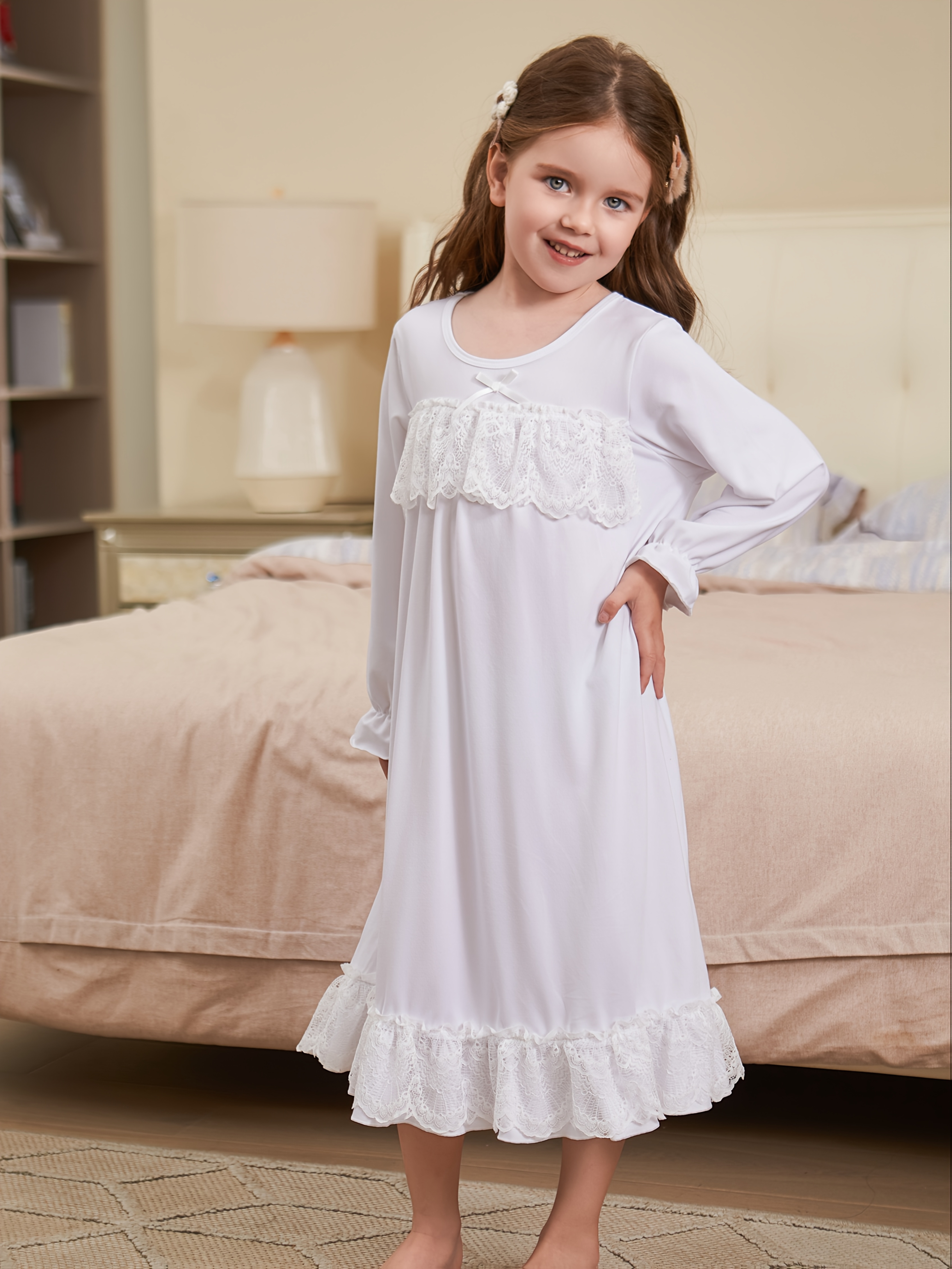 Lace Night Dress For Girls Nightgown Girl Sleeping Clothes Girls