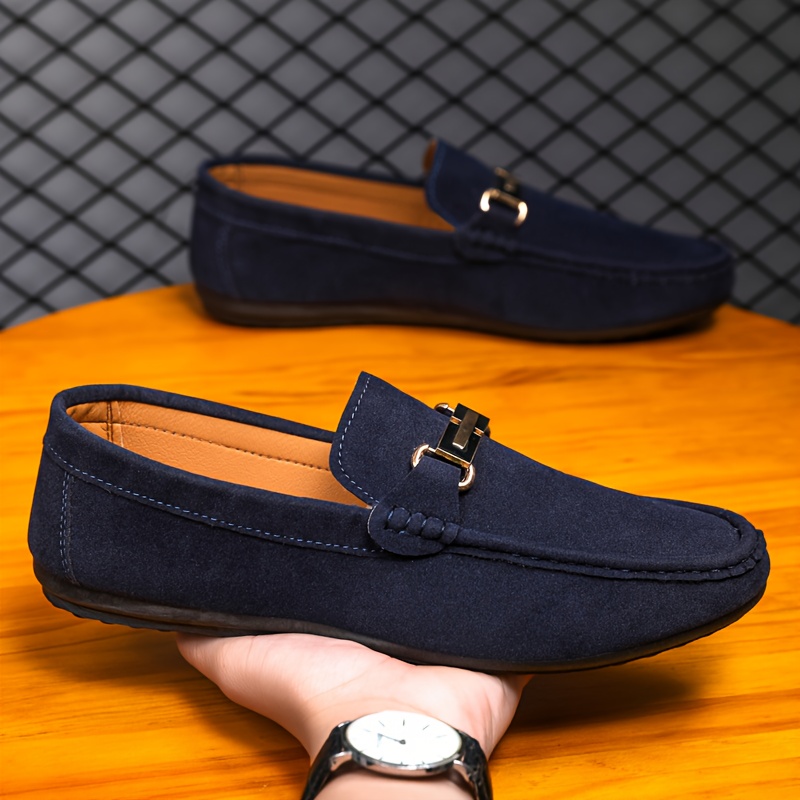A Set of Stylish, Single-Color Luxury Casual Shoes for Men, Featuring a Round Toe And Flat Design, Comfortable Slip-On Style, Suitable for Different Events