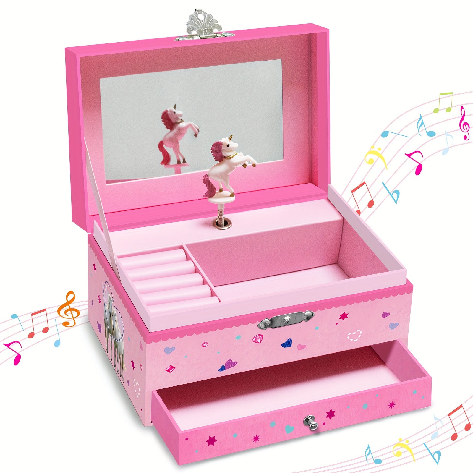 Image of Musical Jewellery Box, Unicorn Storage Box For Birthday, Thanksgiving, Wedding, Valentine's Day, Christmas, And New Year, Jewelry Boxes