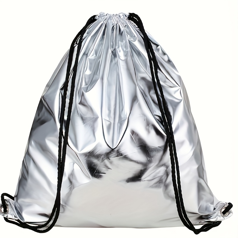 E-shop Laufbekleidung, Sporttaschen, Strandtaschen, 210D Hot Silber Kordelzugtasche, Hot Silber Kordelzugbeutel, Polyester Silber Kordelzugtasche