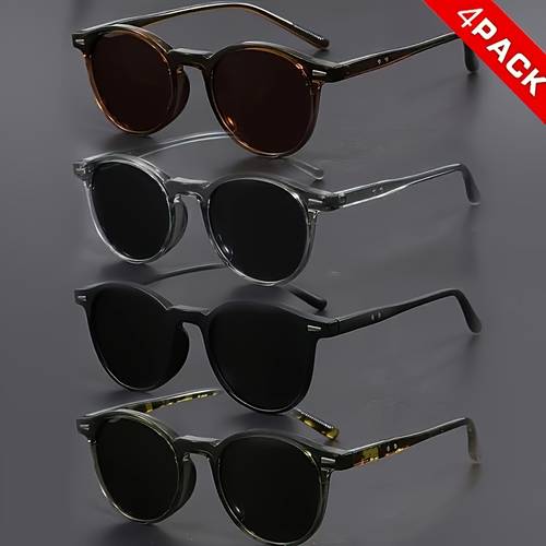 4 paar minimalistische retro-modebrillen für damen und herren, als geschenk für freunde und dekorationen für den , vatertag, muttertag, valentinstag, und vielseitig, dick und
