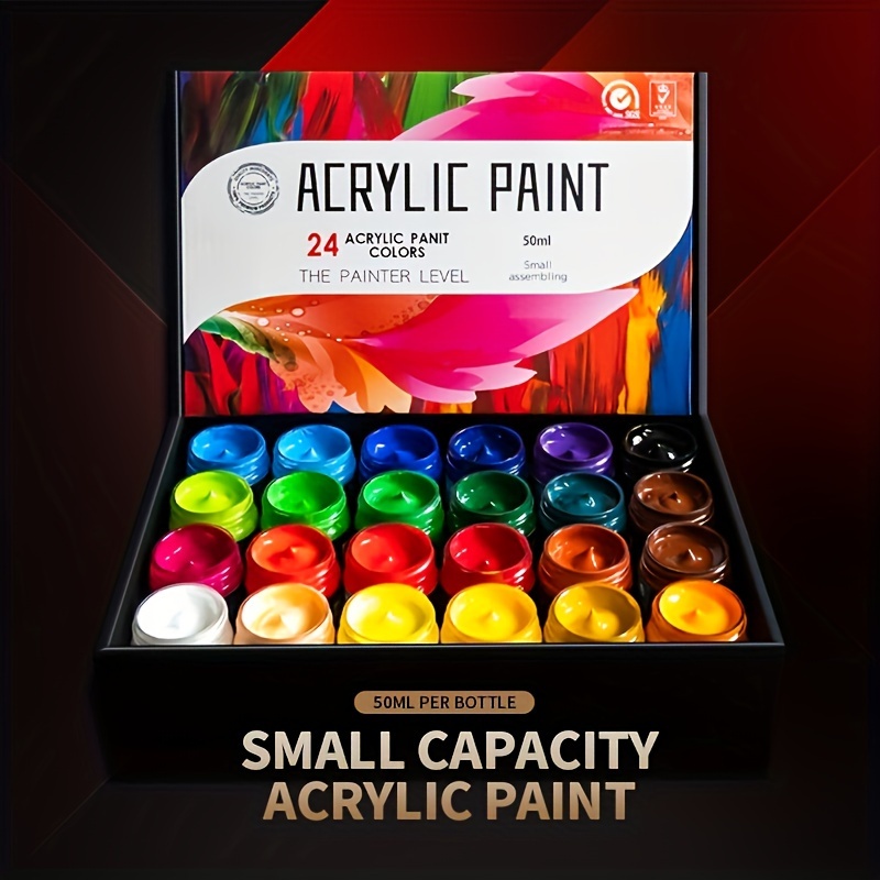 

12/28/24 Color Acrylic Paint Set - Vibrant, Non-toxic & - Ideal For Adults & Artists - Pigments For Canvas, Wood Crafts & More 50ml Bottle