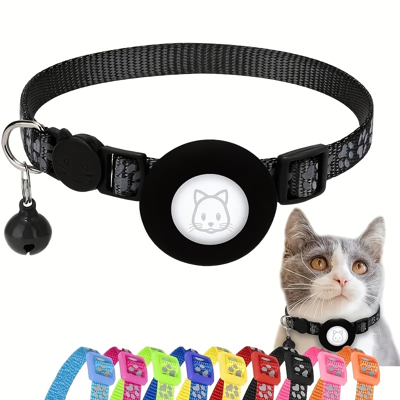 

Airtag Cat Collar, Air Tag Cat Collar With Safety And Bell, Reflective Cat Collar In 3/8" Width With Airtag Holder For Small Pets Cats Puppies Kitten