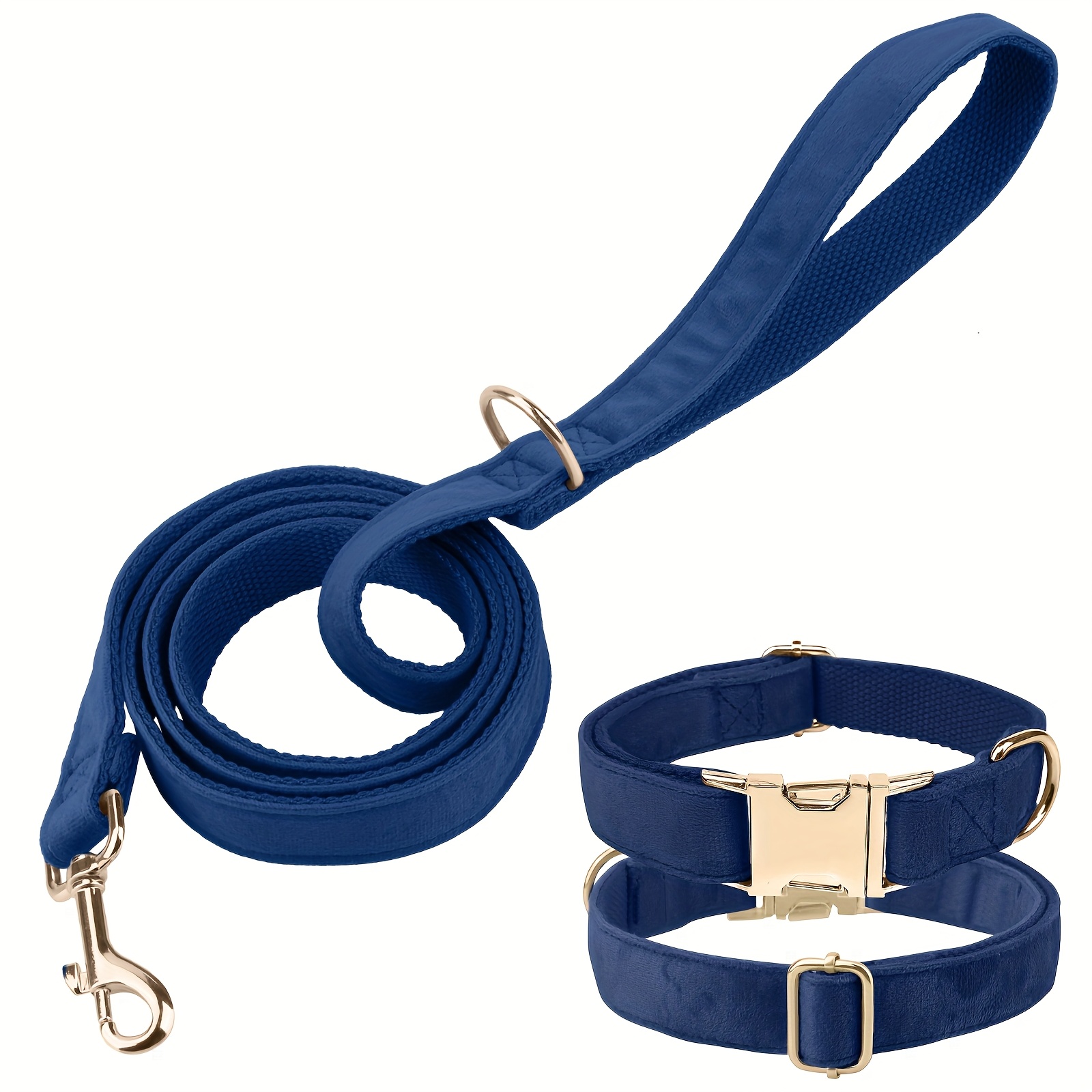 Velvet Dog Collar & Leash Set, Multi-Color Trendy Matching