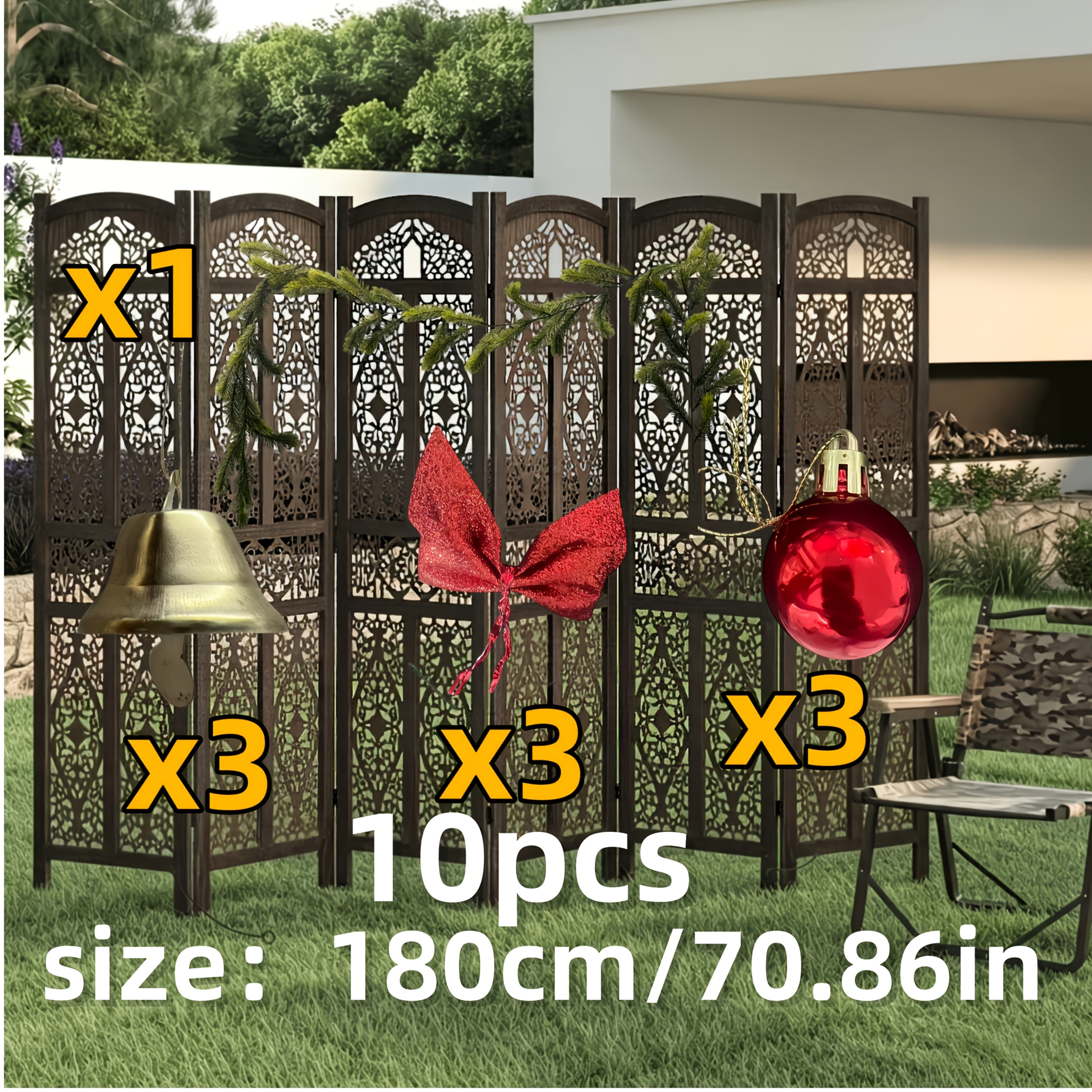 TEMU Corona de lujo ultralujosa de de pino artificial de Navidad. Corona de enredadera floral de 70.86 pulgadas con de pino artificial de Navidad con