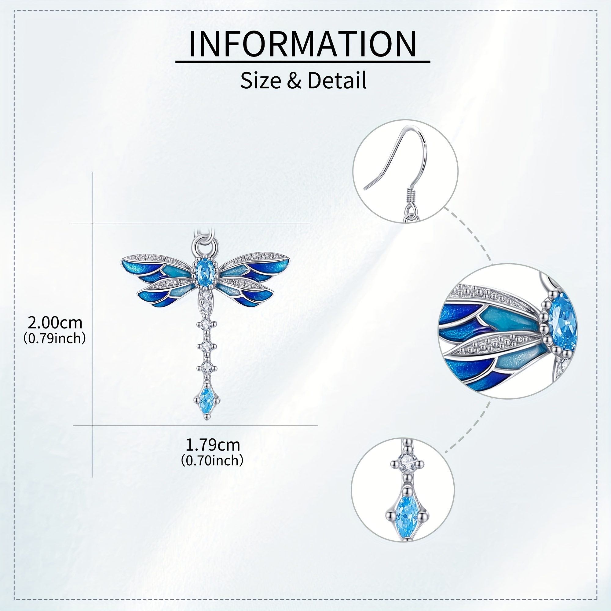 Women's S925 Sterling Silver Dragonfly Leverback Earrings, Gift for Moms
