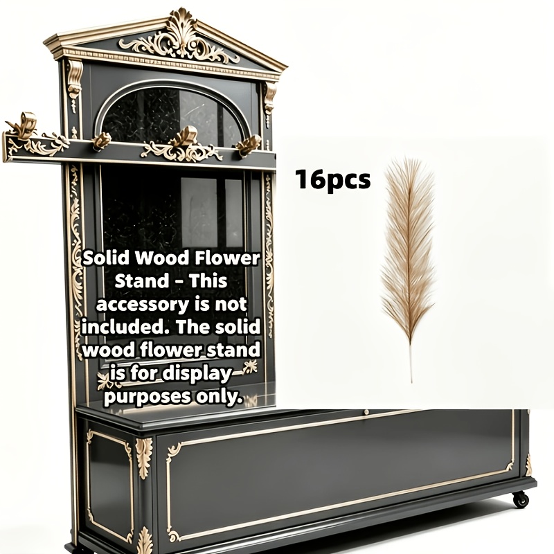TEMU 16pcs Set, Large Size 42cm Premium Faux Grass, Exquisite Soft Fluffy Flower Plush, Low Maintenance Durable Full Coverage Floor Dried Flower,