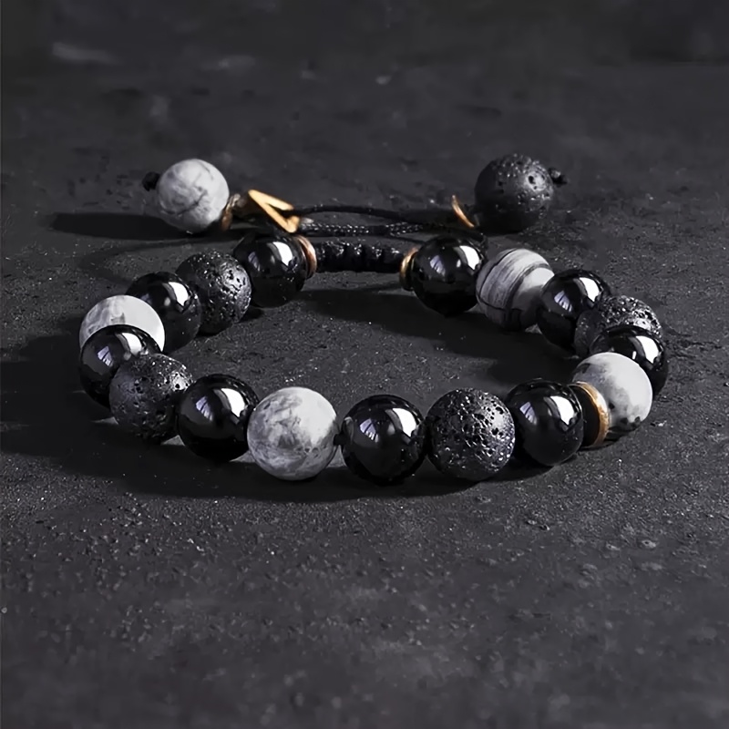 Geometric Beaded Bracelet for Men