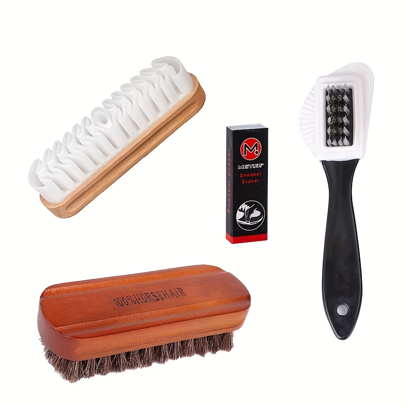 TEMU Suede Cleaning Brush - Nubuck And Suede Stain Remover - Brush With Lotus Wood Handle - Lifts Nap And Restores Texture - Ideal For Shoes, Boots, Bags, Belts And Furniture