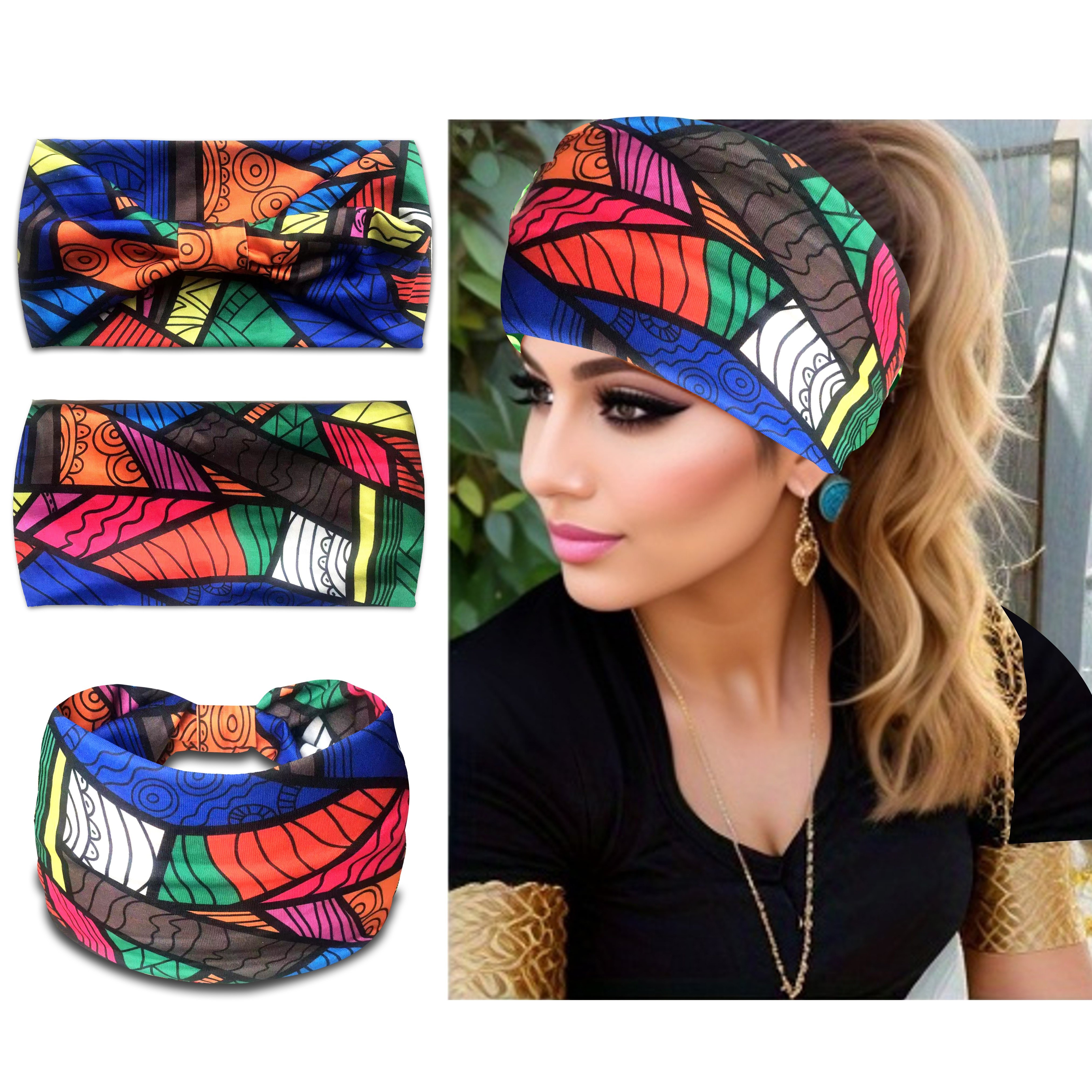 

1pc Boho Printed Headband Vintage Knotted Hair Band Elegant Headwear Hair Styling Accessories For Women