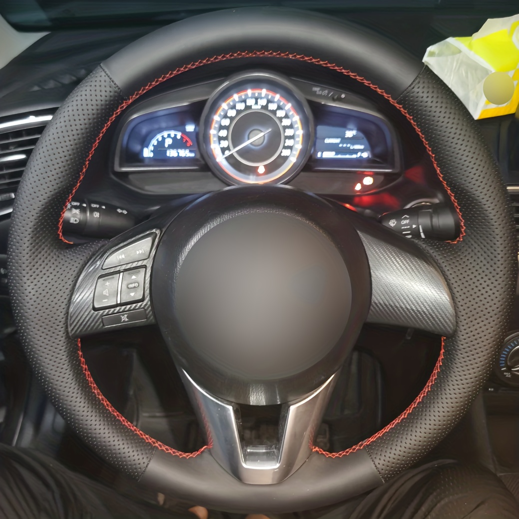 TEMU Housse de Volant de Voiture Ajustée, Couture Manuelle, Confortable, Antidérapante, Résistante à l', Confort Facile Toutes Saisons pour MAZDA