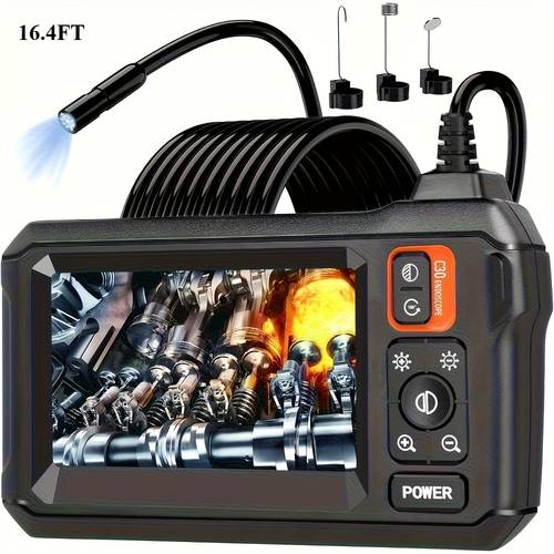 endoscope camera with light and accessories 4 3 ips screen 1080p hd 8 led lights 3 3ft 16 4ft semi rigid cord endoscope ip67 sewer inspection camera accessories sold separately buy the endoscope and get the accessories free mens tools