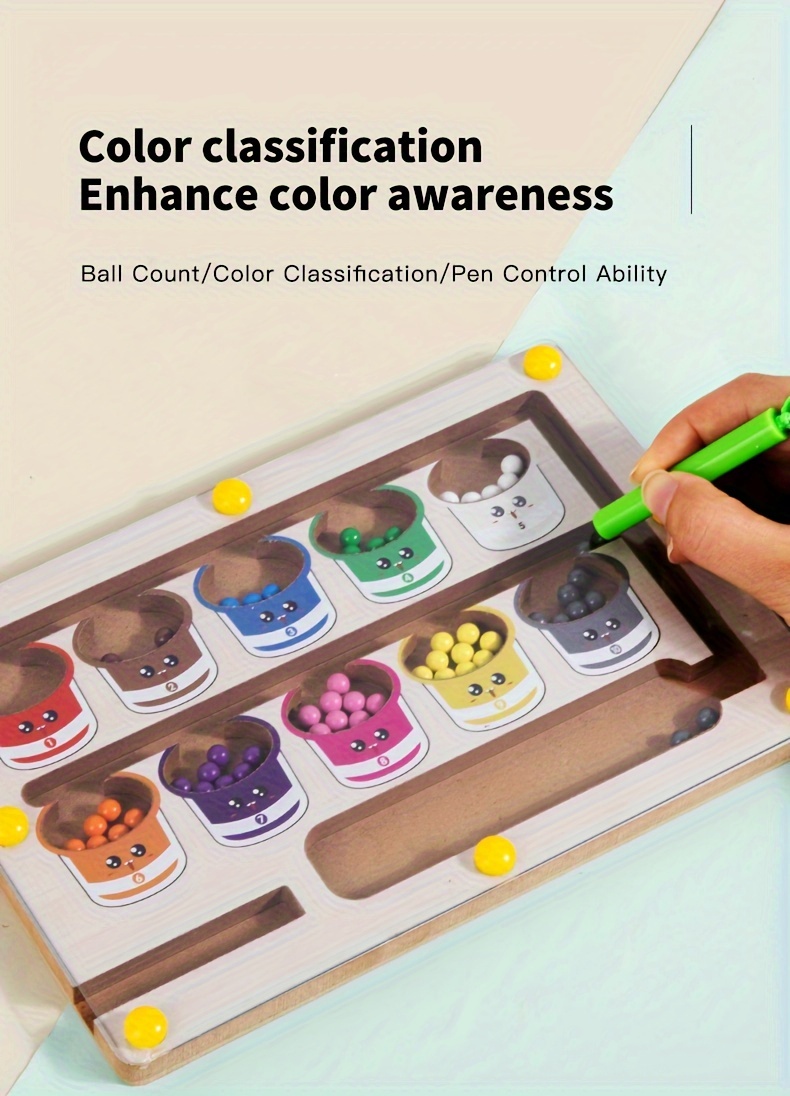 Color Sorting Maze Wooden Number and Color Counting Board Puzzle, Fine Motor Skills Toy, Cute Birthday Gift for Boys and Girls, Halloween/Thanksgiving/Christmas/Easter Gift 15 Color Sorting Maze, Wooden Number and Color Counting Board Puzzle, Fine Motor Skills Toy, Cute Birthday Gift for Boys and Girls, Halloween/Thanksgiving/Christmas/Easter Gift