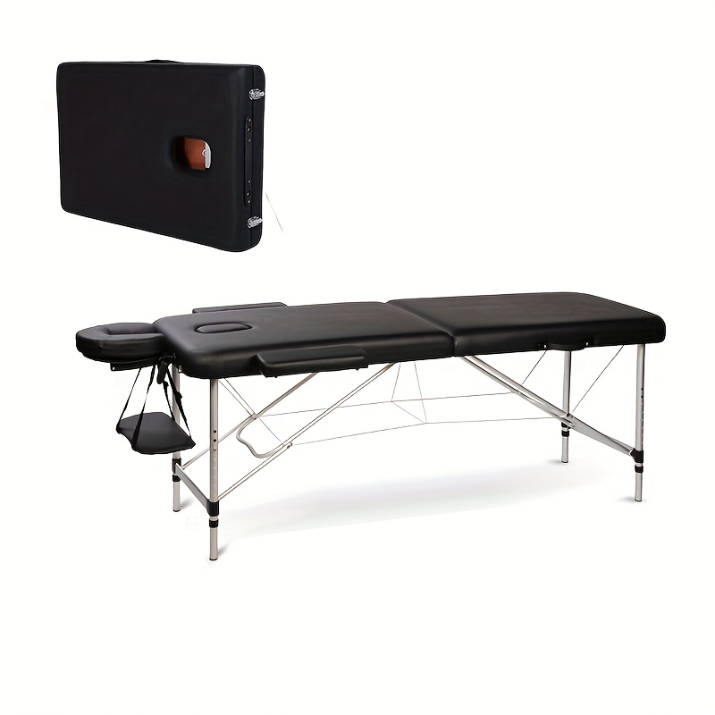 Image of Adjustable Massage Bed With - Foldable & Portable Spa Bed, Heavy-duty Frame For Sand, Salon & Use, Multi-position Adjustable (back/stomach/knee/foot) - Easy Assembly Massage Table For S &