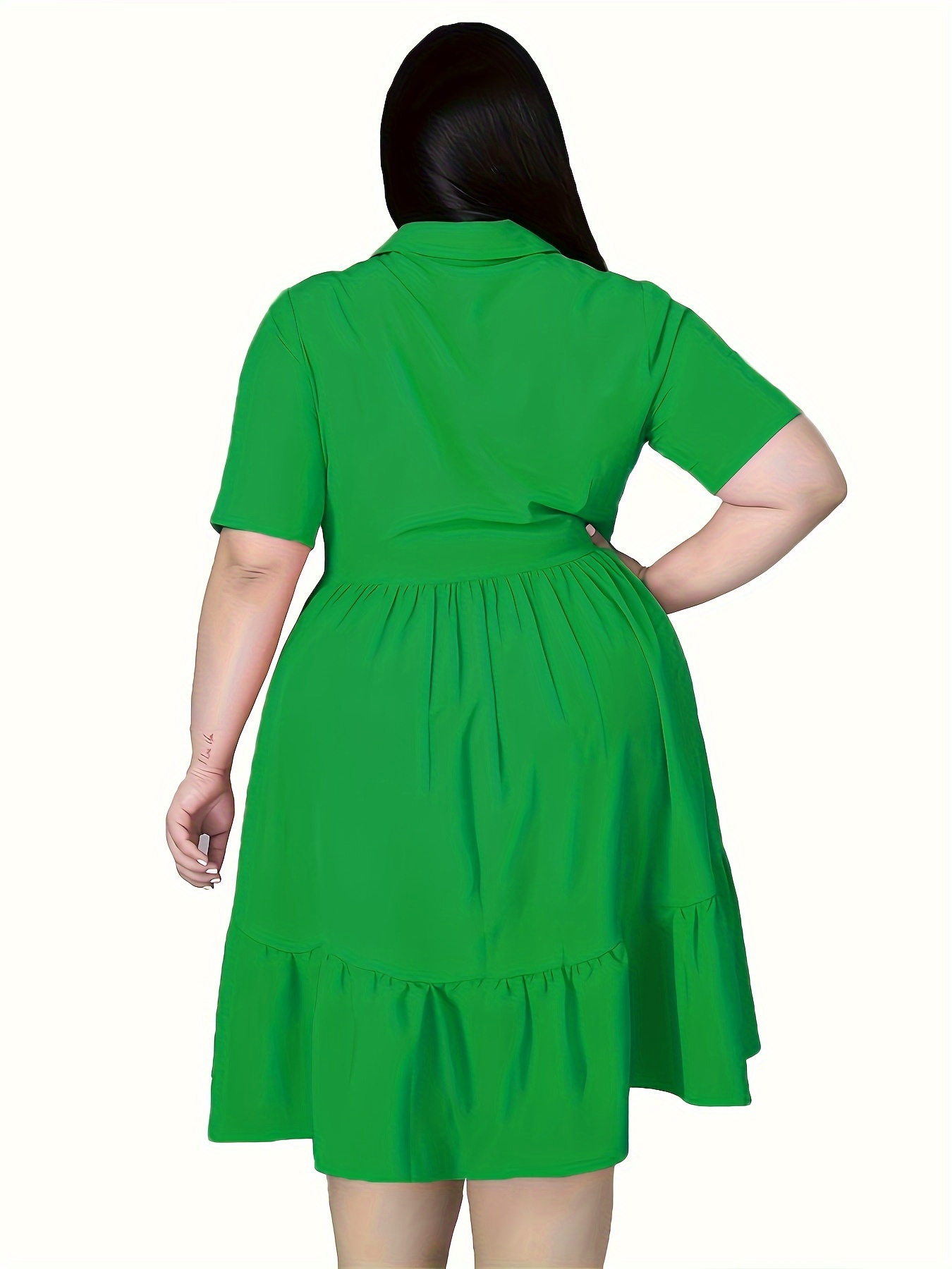 plus size plus size plus size womens solid color flounce hem - Temu