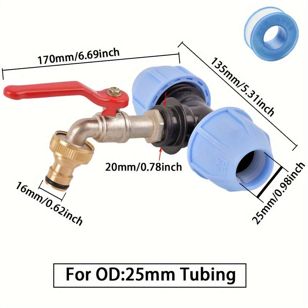 Image of -way Connector For Replacing Valves In Brass Water Taps And Connectors For Pe, Pvc, And Ppr Pipes With Outer Diameters Of 20/25/32 Mm