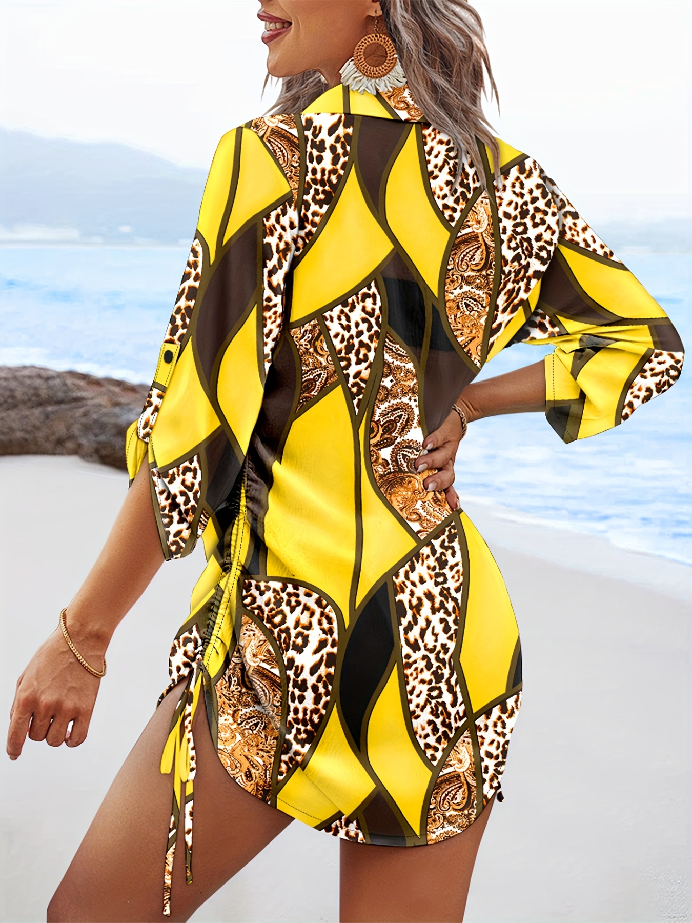 white christmas dresses Southwest Tribal Black Geometric Bohemian Dress & Skirt for Casual Outings main image 0