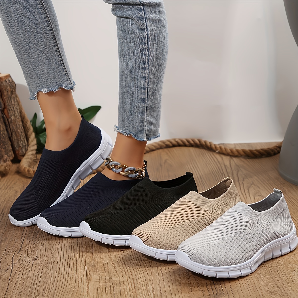 women's lightweight knit cut sneakers ultra casual - Temu