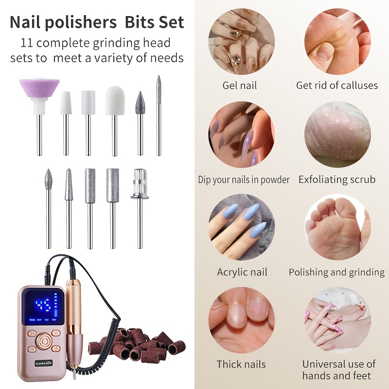USB Rechargeable Electric Nail Drill Kit