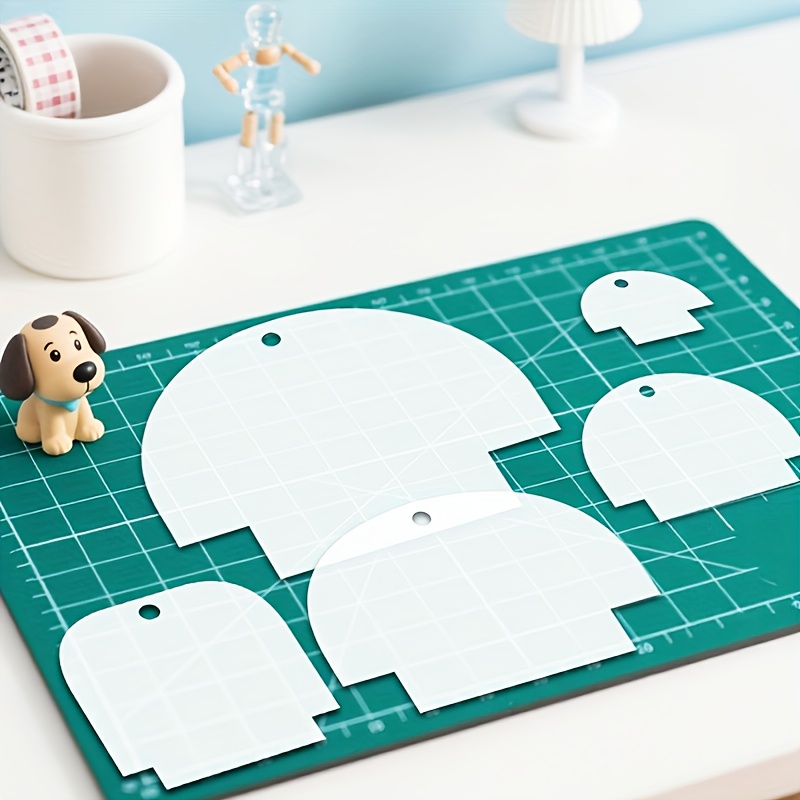 E-shop 5-teiliges Muschel-Muster Schablonen-Lineal-Set, Wiederverwendbare DIY Haustier-Stickvorlagen für Musterzeichnungen Bastelarbeiten, Geeignet für