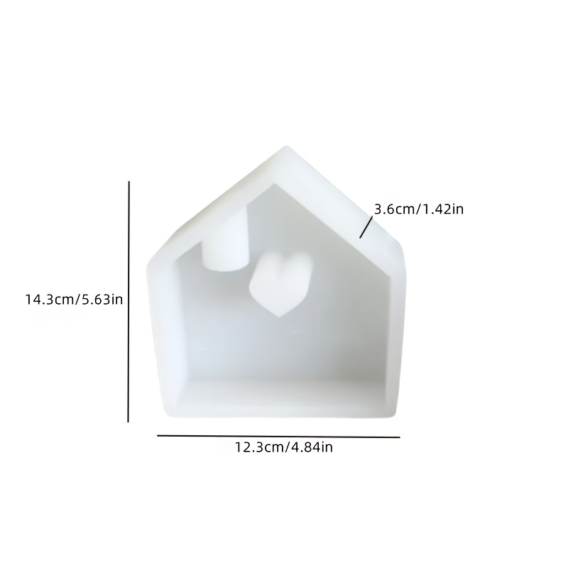 Image of Diy Resin Silicone Jewelry Mould 1pc Love House Shape Candle Holder Epoxy Mold Diy Shape Candlestick Mould Handmade Gypsum Ornament Mold Home Decor Making Supplies