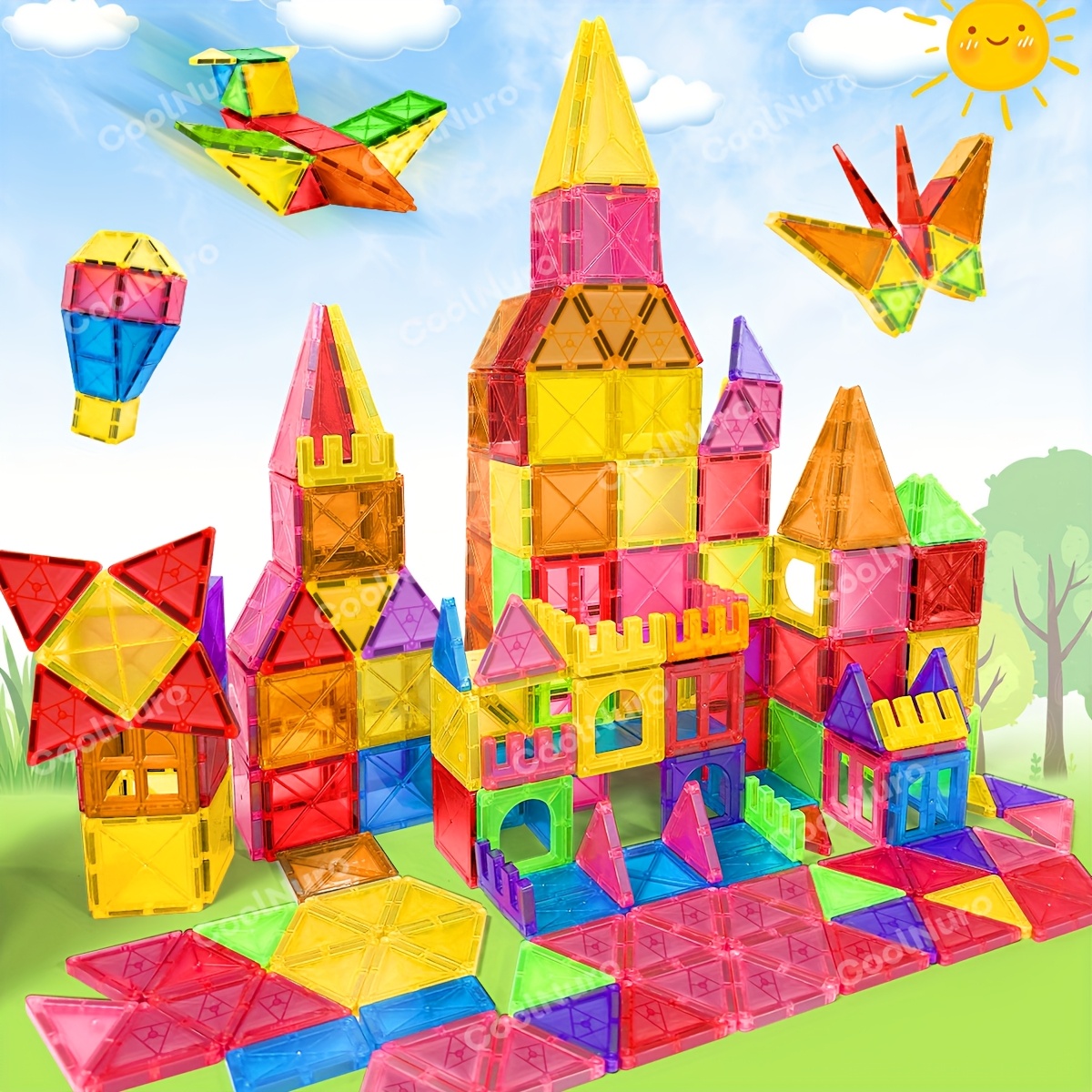 Magnetic Building Blocks Educational Sensory Designer Set for Creative Learning