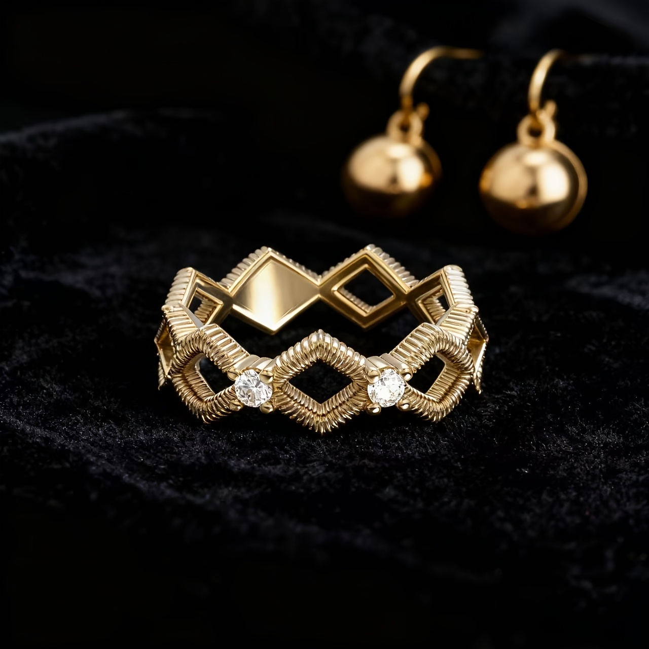 Women's Lace Series Shaped Ring, Minimalist Design