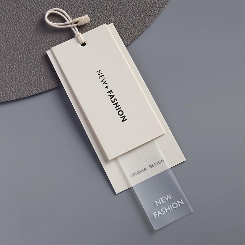 TEMU 10pcs Simple Universal Clothing Hang Tags, Thickened Soft Glue Clothes Hanging Tag, Suitable For Thickening Clothes Hanging Cards, Anti-removal