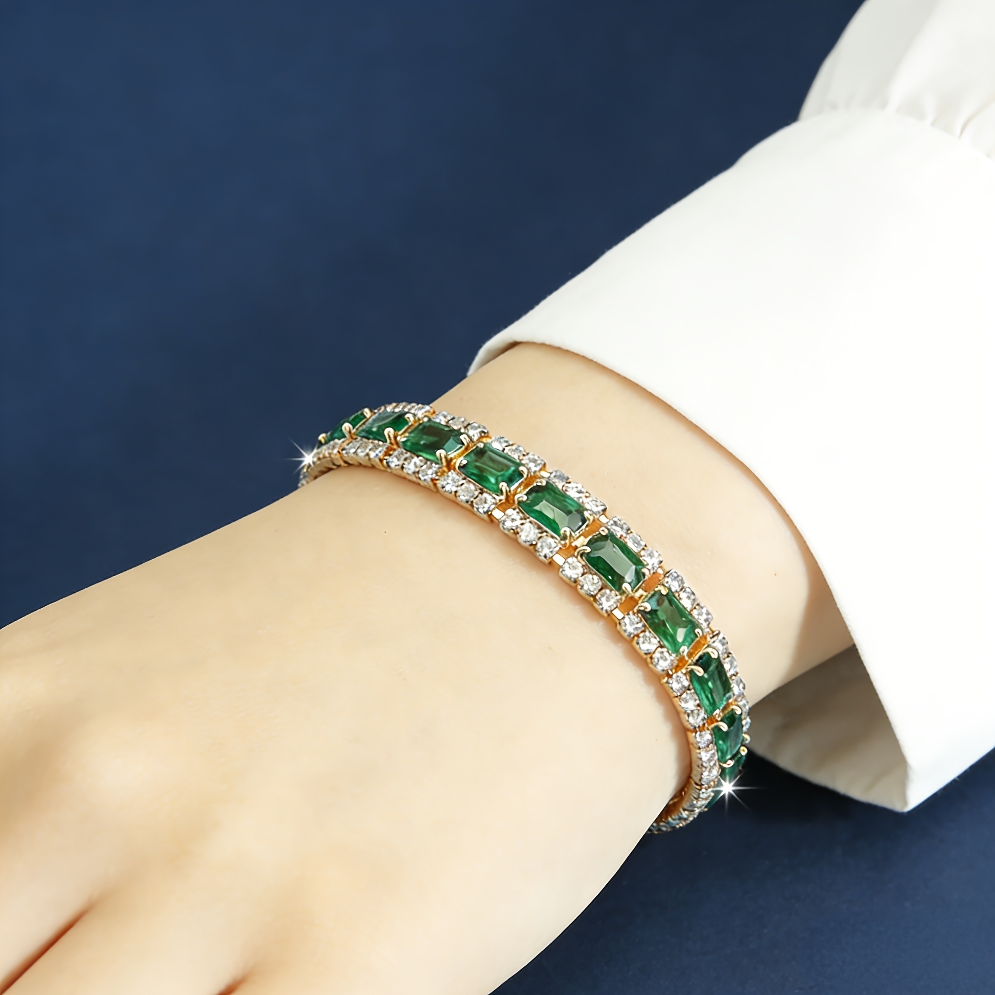 TEMU A Stylish And High-end Cubic Zirconia Bracelet For Women, Everyday Wear And Versatile, Ideal As A Valentine's Day Gift