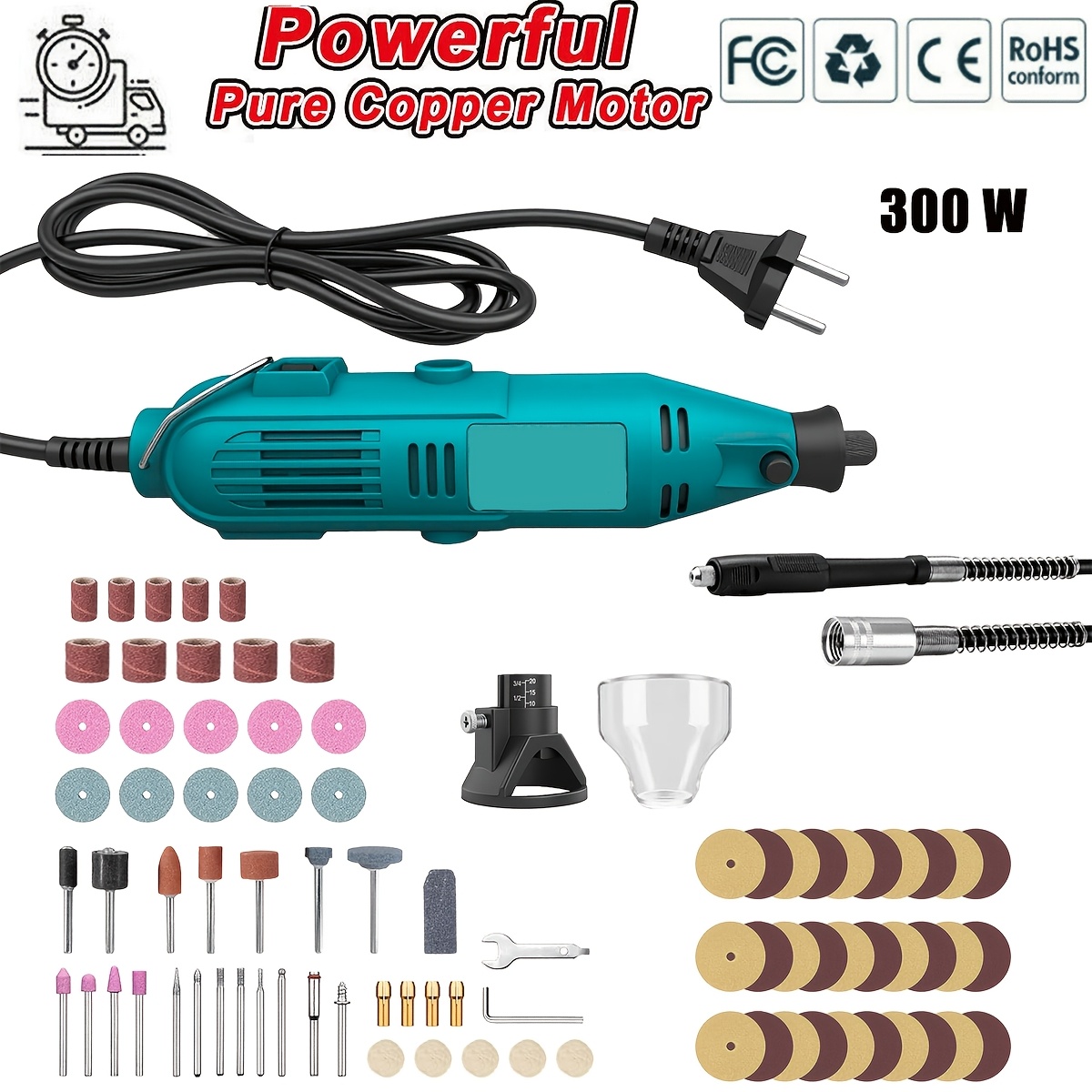 Wired Multi Diy Tool Kit For Wood/metal, 300w Electric Sander/drill Set, Corded Rotary Tool With 80pcs Accessories - Ideal For Sanding, Polishing, Drilling, Etching, Engraving & Diy