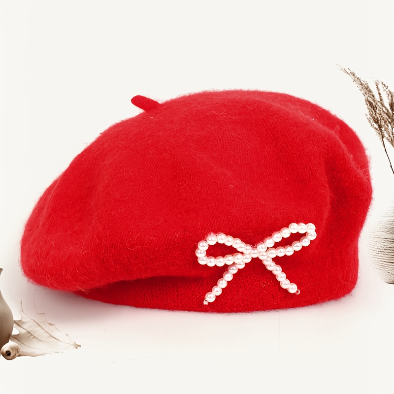 TEMU 1pc Solid Color Women's Wool Beret, Suitable For Daily Use, Available In Multiple Colors