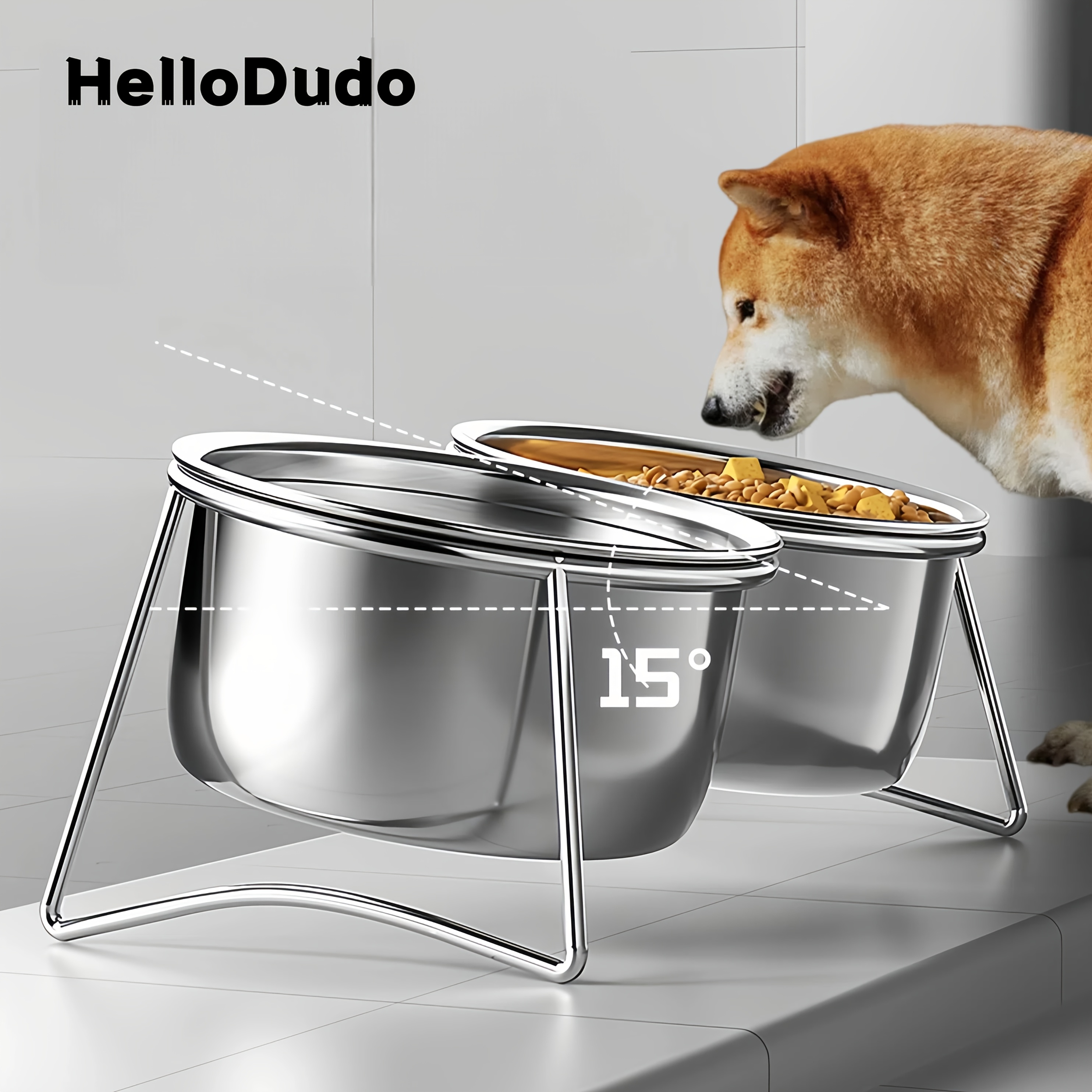 3 in1 set raised bracket dog bowls   water and food bowl dog bowls elevated stainless steel bowl with non slip resin station cat food and water bowl set pet feeder bowls for puppy medium dogs cats   feeding station Product details 1
