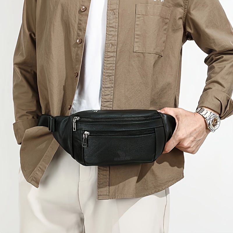 PU Leather Belt Phone Pouch Men