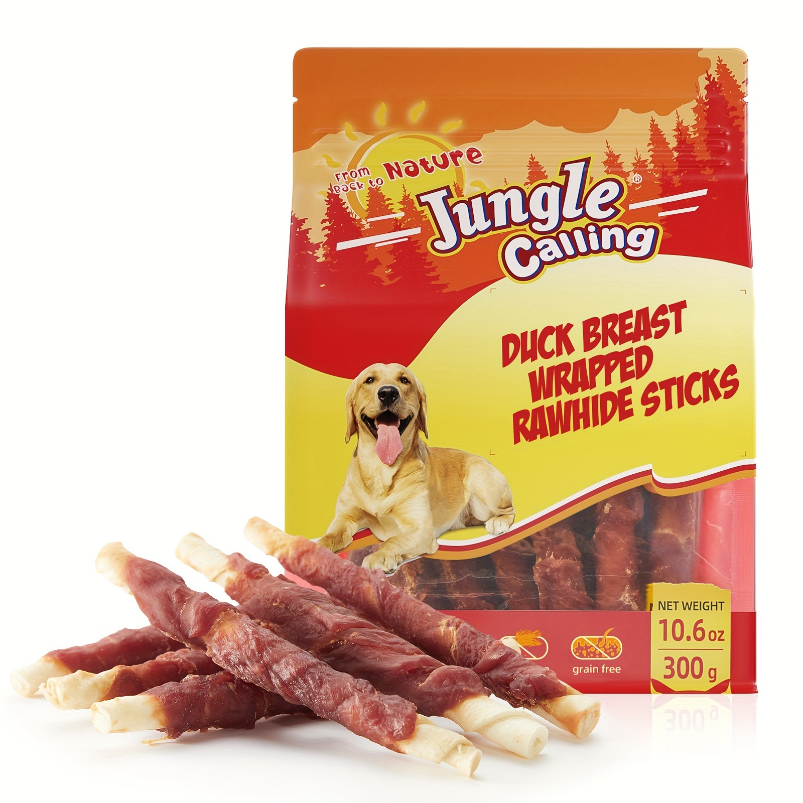 

Jungle Calling Dog Treats, Duck Breast Wrapped Sticks For Dogs, Grain-free Natural Treats Picky Dogs, Puppy Chews Snacks