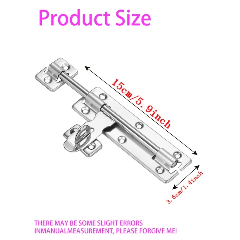 2 Pack Stainless Steel Sliding Bolt Latch Lock