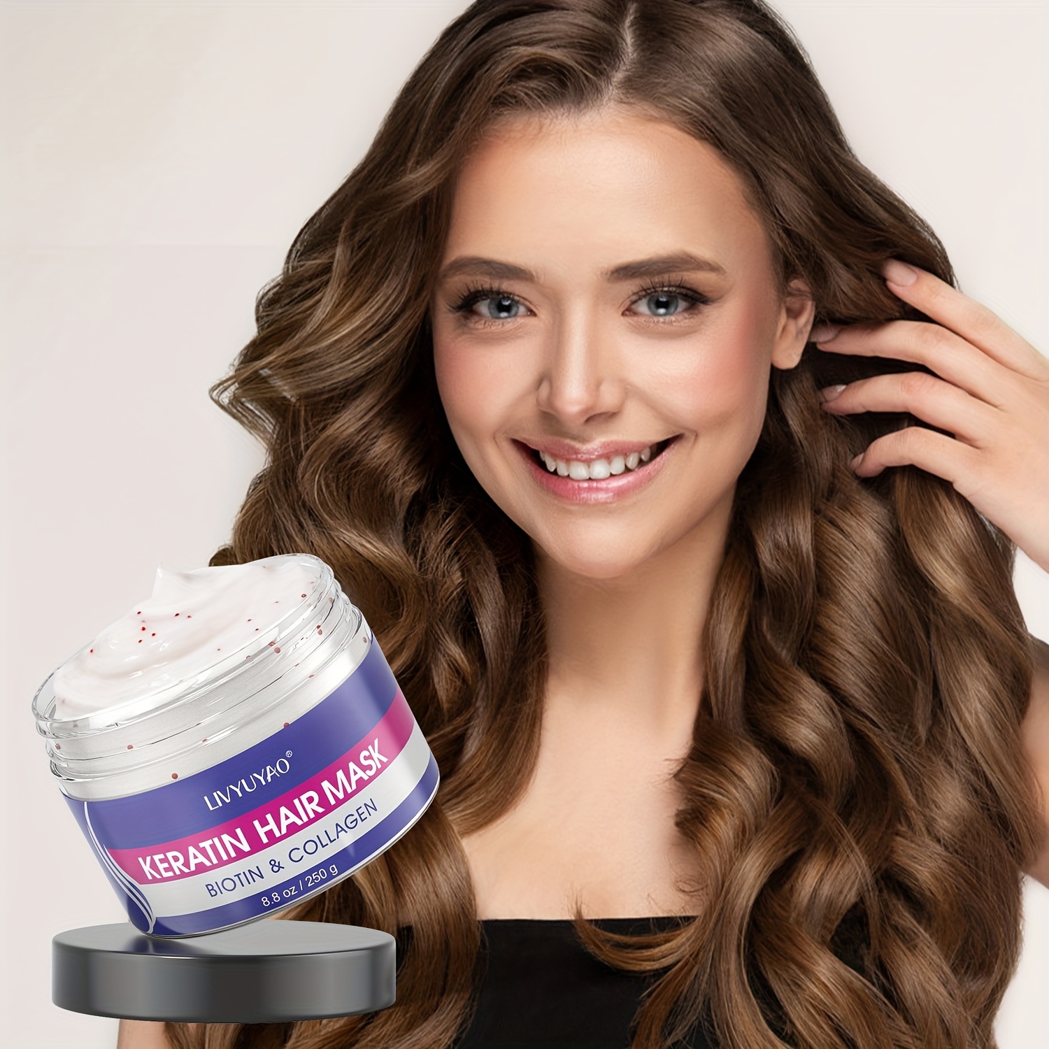 

250g Keratin Hair Mask With Biotin & Collagen, Deep Moisturizing Hair Mask For All Hair Types