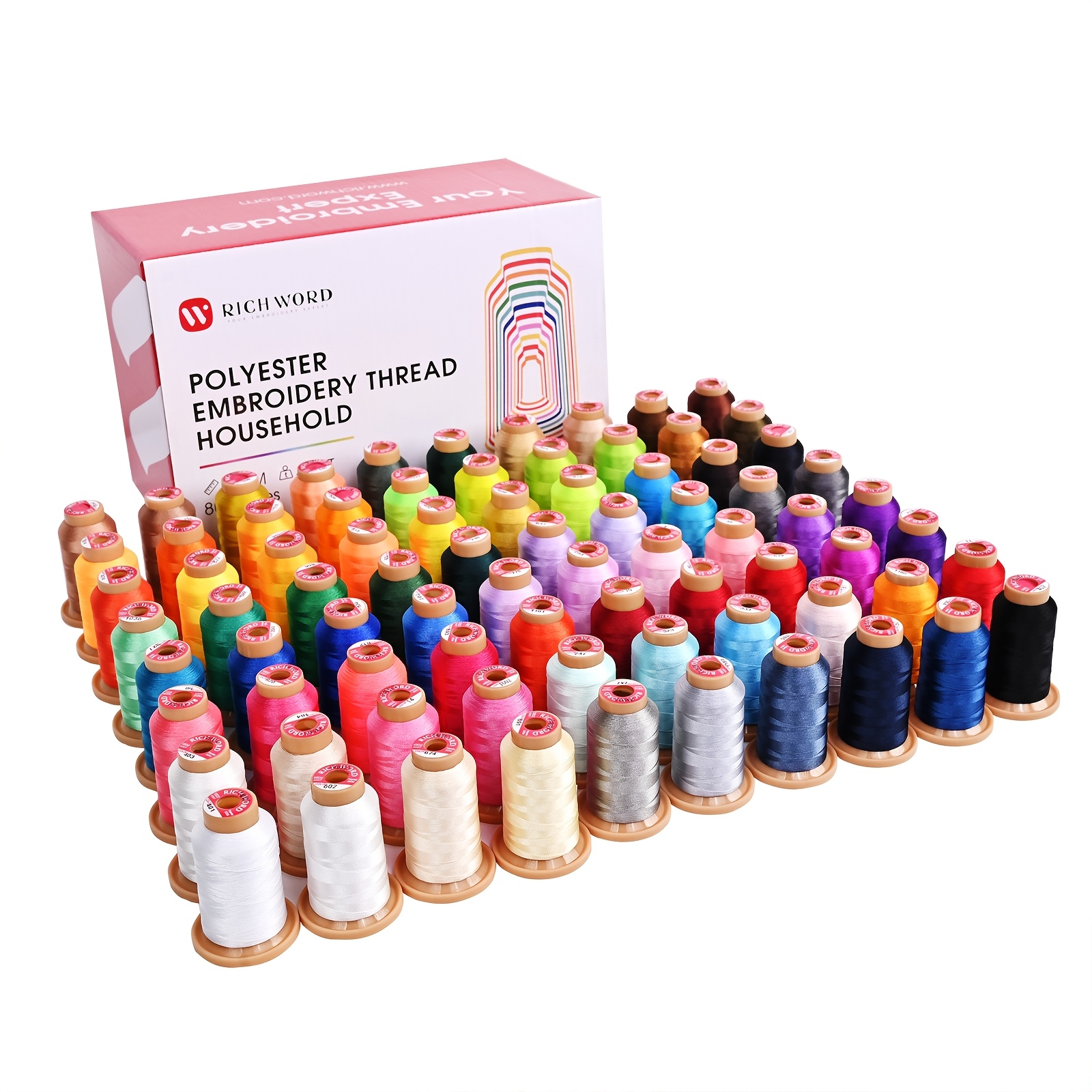 

80colors Embroidery Machine Thread, 40wt (108d/2) Polyester Embroidery Machine Thread Set, Roll For Embroidery Machines And Sewing Machines