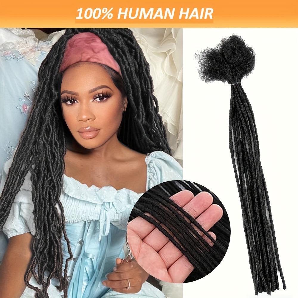 Human Hair Dreadlock Extensions 100 Handmade Crochet Braids Temu