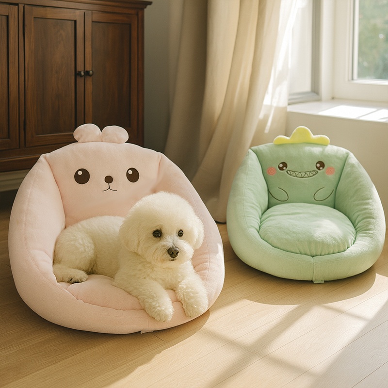 dog sofa pet couch with soft polyester fiber padding easy assembly for small medium large dogs ideal for living room bedroom balcony pet furniture for puppies adult dogs   seat   material   bed   padding puppy bed   Product details 0