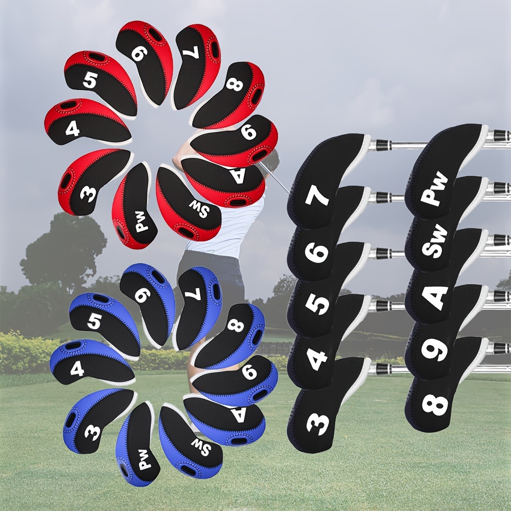 

Manchon de Protection pour Tête de Club de Golf en Fer, Matériau de Plongée, Housse de Protection pour Tête de Canne de Golf, Accessoires de Golf 10pcs/Set