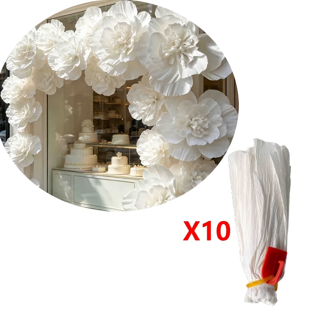 TEMU 10pcs Set Of 20cm Paper Decorative Flowers For Wedding And Backdrop Decor, Valentine's Day And Birthday Party Hanging Ornaments, Courtyard And
