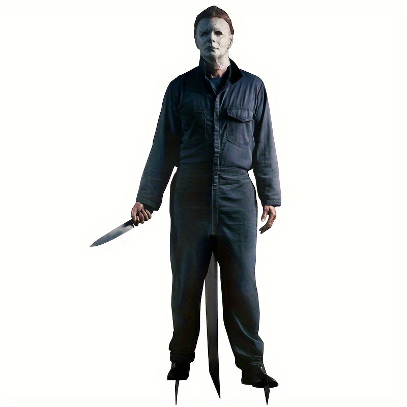 

Large Scary Cardboard Cutout Halloween Michael Character Decoration - Mens 1 Blue