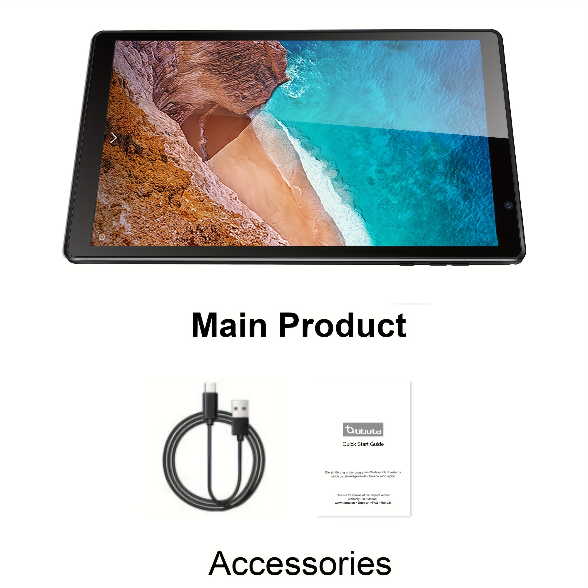 Tibuta 10.1 inch Android 13 Tablet PC, 1 Count Multifunction 1280 IPS Full HD Display Tablet with Protective Cover, Masterpad E100 with Built-in 5.0M Front Camera, Android 13 Tablet PC with 8.0M Rear Camera