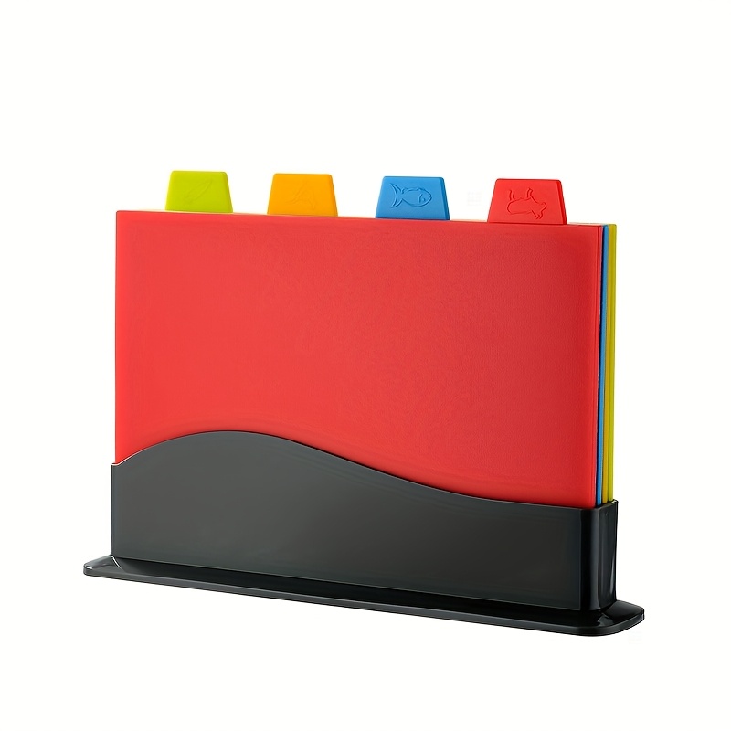 Pp Four-piece Set Of Kitchen Cutting Boards: Multi-functional Chopping Board For Fruits, Meat, And Vegetables With Compartments