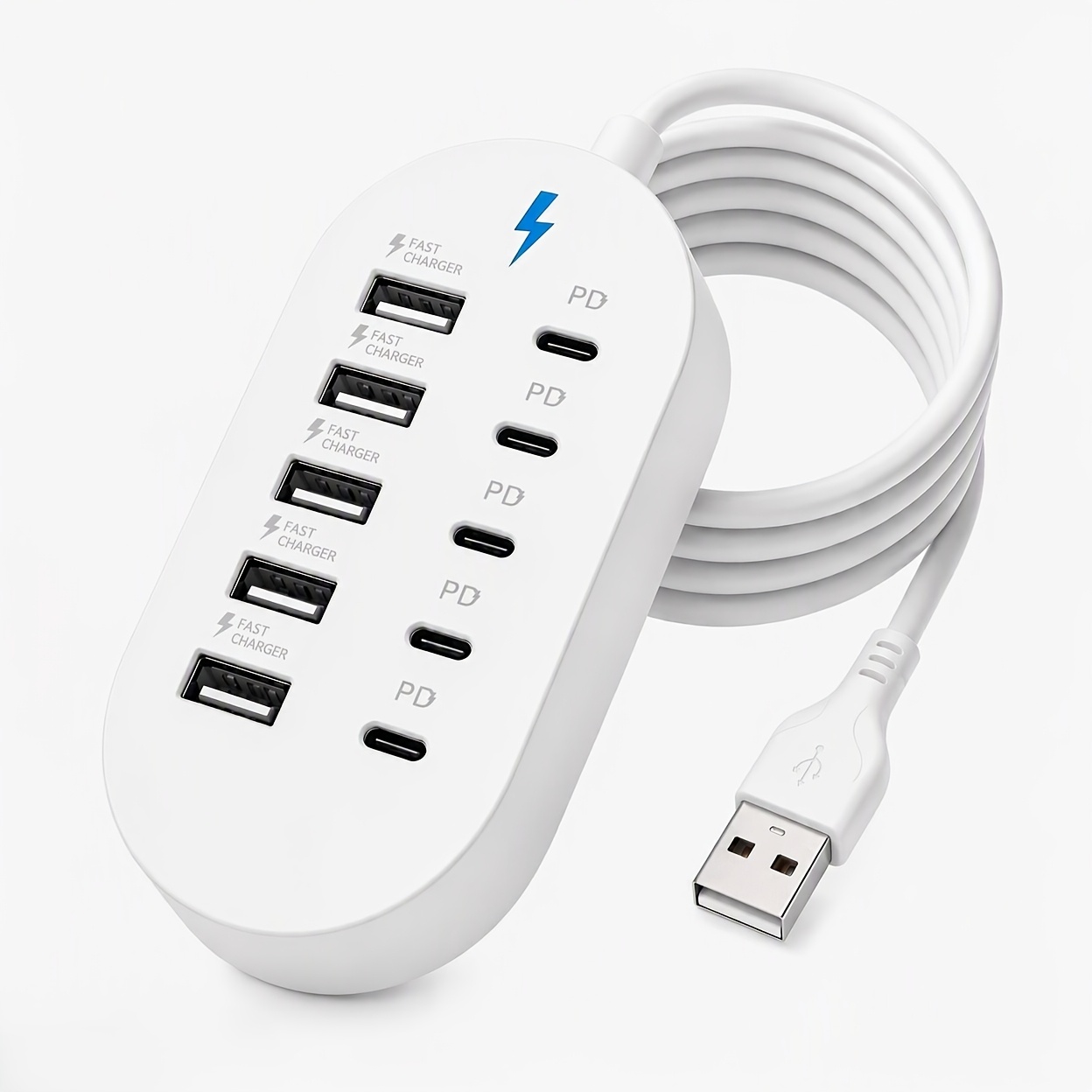 TEMU 2026 Nouveau -C10-en-1-5*Type-C PD+5*USB-A Ports, Adapté aux Ordinateurs Portables/Tablettes/Multiples Appareils, d'Alimentation de Bureau,