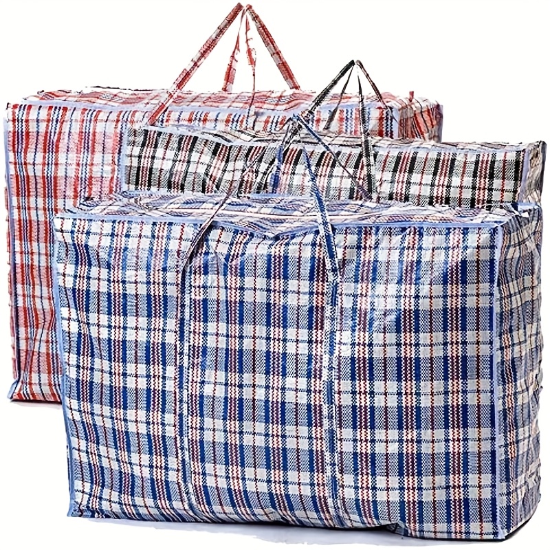 

3pcs Extra Large Moving Storage Bags - High Capacity Reusable Zipper Organizer Bags, Suitable For Clothes, Laundry, Bedding - For Home Relocation, Cleaning And Holiday Decor