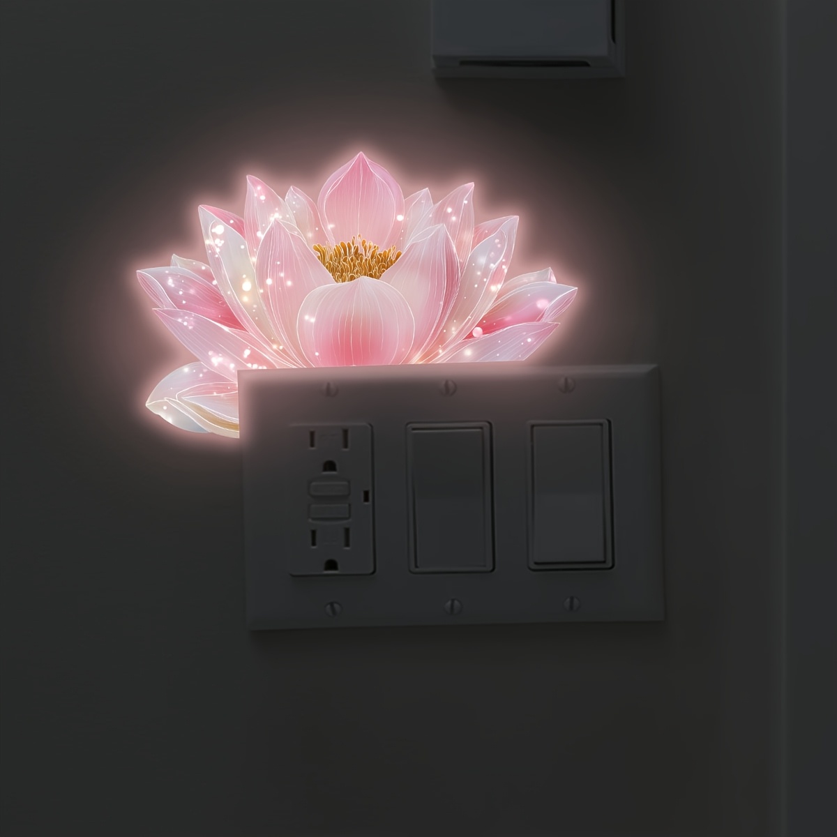 Image of Decor Luminous Flower Switch Stickers Wall Decals Light-absorbing Self-glowing