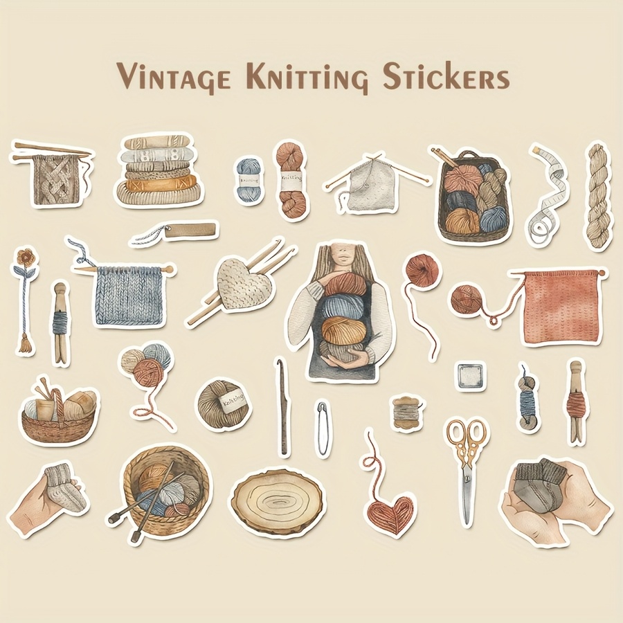 1 Set Stickers/knit/sewing/retro/diary Planner Sticker