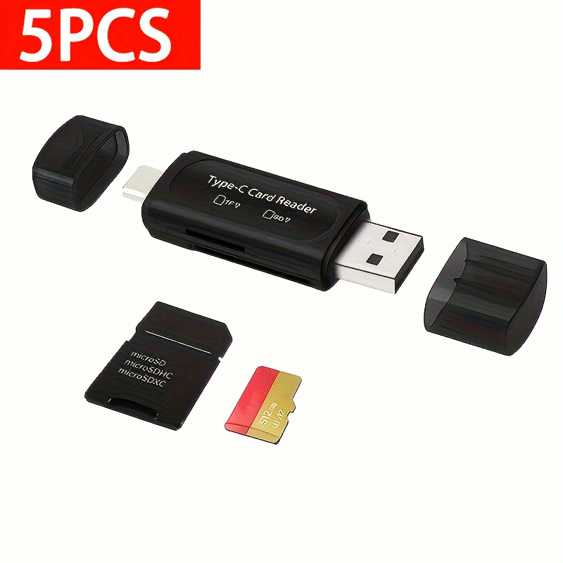 

A Set Of 5 Adapters: 4in1 Type C/usb A To Sd/micro Sd/sdxc/sdhc Card Adapter, Usb Micro Sd Card Reader, Dual Slot Memory Card Reader. Can Compete With Pc, , Galaxy, Tablets, Huawei, And More.